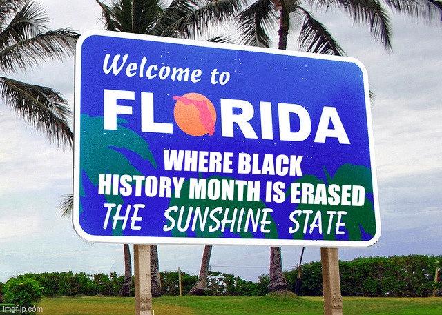 Hurricane Ron doing his thing | WHERE BLACK HISTORY MONTH IS ERASED | image tagged in florida | made w/ Imgflip meme maker
