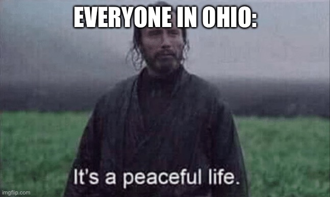 It’s a peaceful life | EVERYONE IN OHIO: | image tagged in it s a peaceful life | made w/ Imgflip meme maker