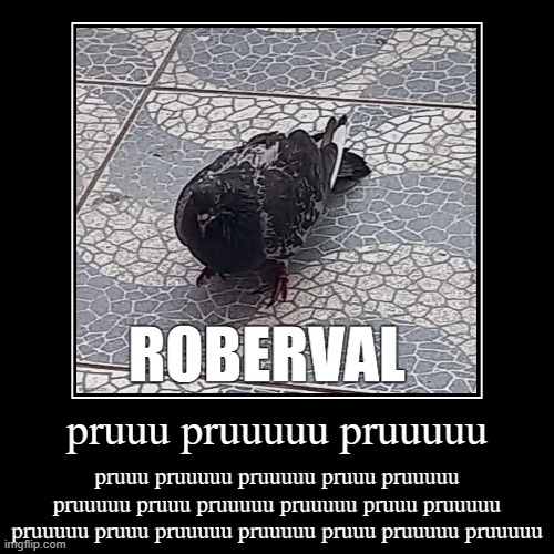 Roberval - pruuu pruuuuu pruuuuu | image tagged in funny,demotivationals,roberval,pombo,dove,pruuuu | made w/ Imgflip demotivational maker