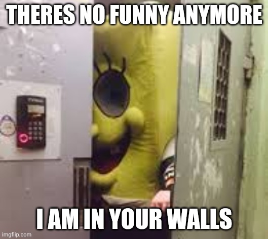 scary spongebob | THERES NO FUNNY ANYMORE I AM IN YOUR WALLS | image tagged in scary spongebob | made w/ Imgflip meme maker