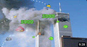 angry birds destroying twin towers Blank Meme Template