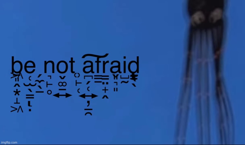 be not afraid squid | image tagged in be not afraid squid | made w/ Imgflip meme maker