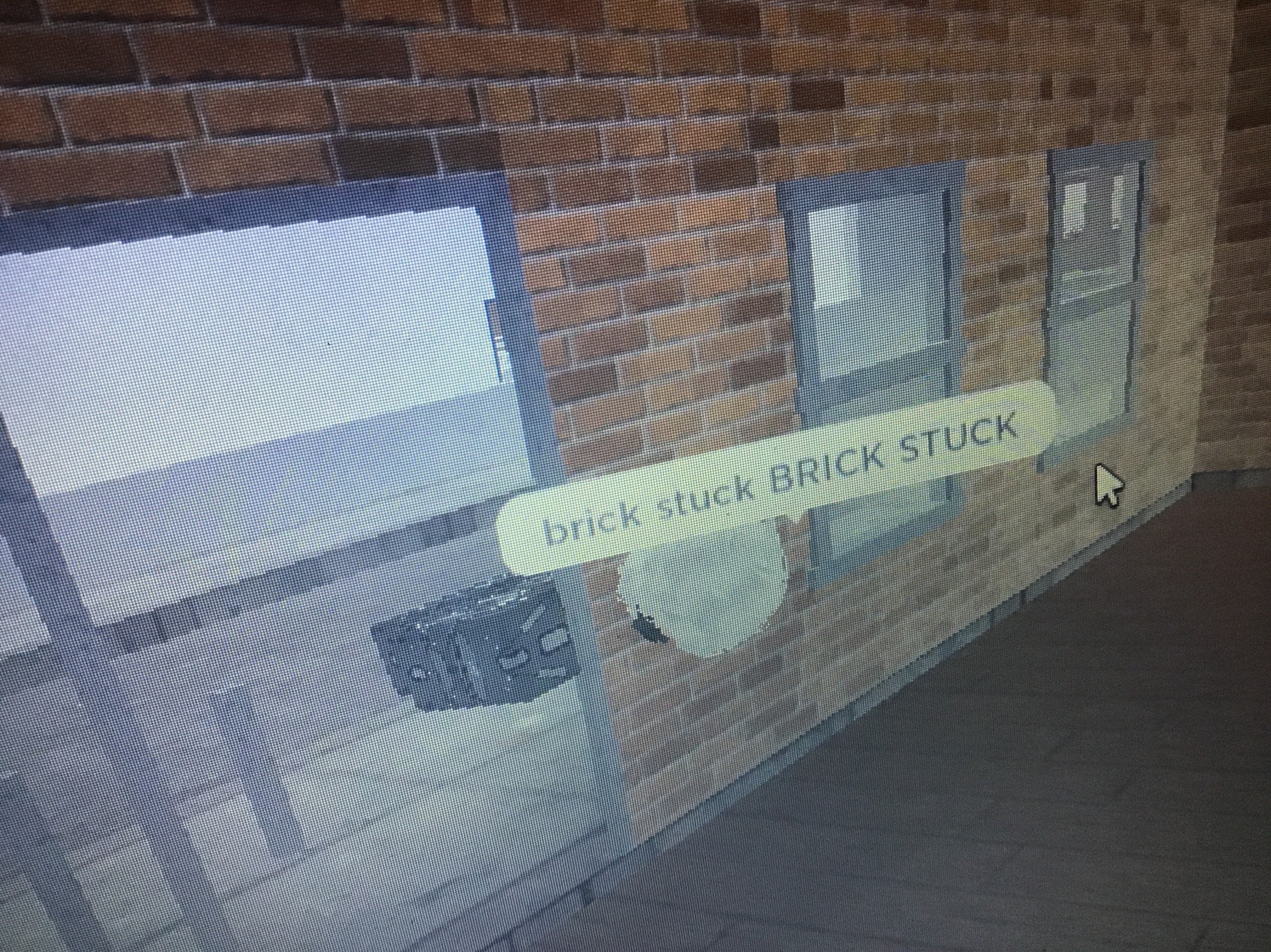 Brick stuck Blank Meme Template