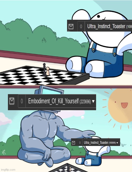 odd1sout vs computer chess | image tagged in odd1sout vs computer chess | made w/ Imgflip meme maker