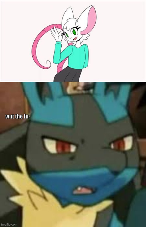 :skull: | image tagged in wholesome baker mouse,lucario wtf | made w/ Imgflip meme maker