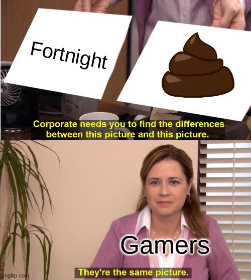 gudfuvhdo | Fortnight; Gamers | image tagged in memes,they're the same picture | made w/ Imgflip meme maker