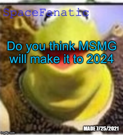 Ye Olde Announcements | Do you think MSMG will make it to 2024 | image tagged in spacefanatic announcement template | made w/ Imgflip meme maker