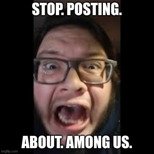 STOP. POSTING. ABOUT AMONG US | STOP. POSTING. ABOUT. AMONG US. | image tagged in stop posting about among us | made w/ Imgflip meme maker