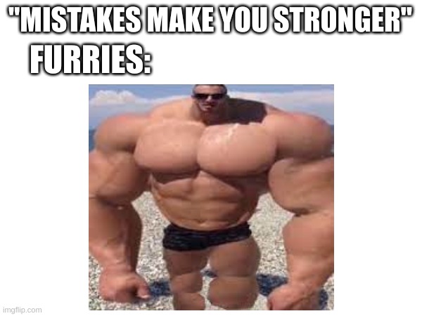 Smh | "MISTAKES MAKE YOU STRONGER"; FURRIES: | image tagged in memes,funny memes | made w/ Imgflip meme maker