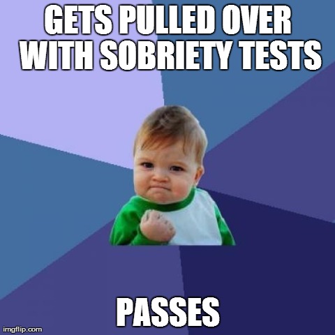 Success Kid Meme | GETS PULLED OVER WITH SOBRIETY TESTS PASSES | image tagged in memes,success kid | made w/ Imgflip meme maker