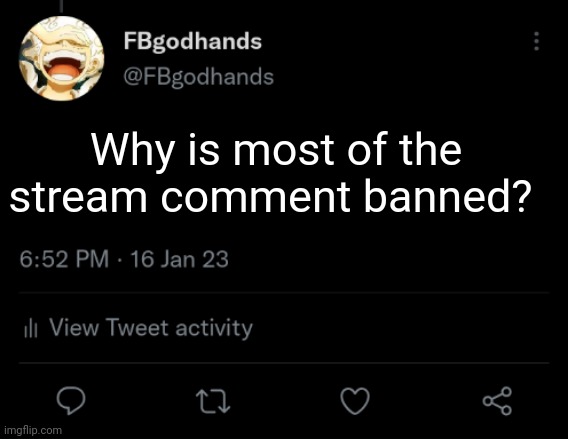 I saw y'all spamming the n word this morning, but I thought I deleted them all | Why is most of the stream comment banned? | image tagged in pie charts | made w/ Imgflip meme maker