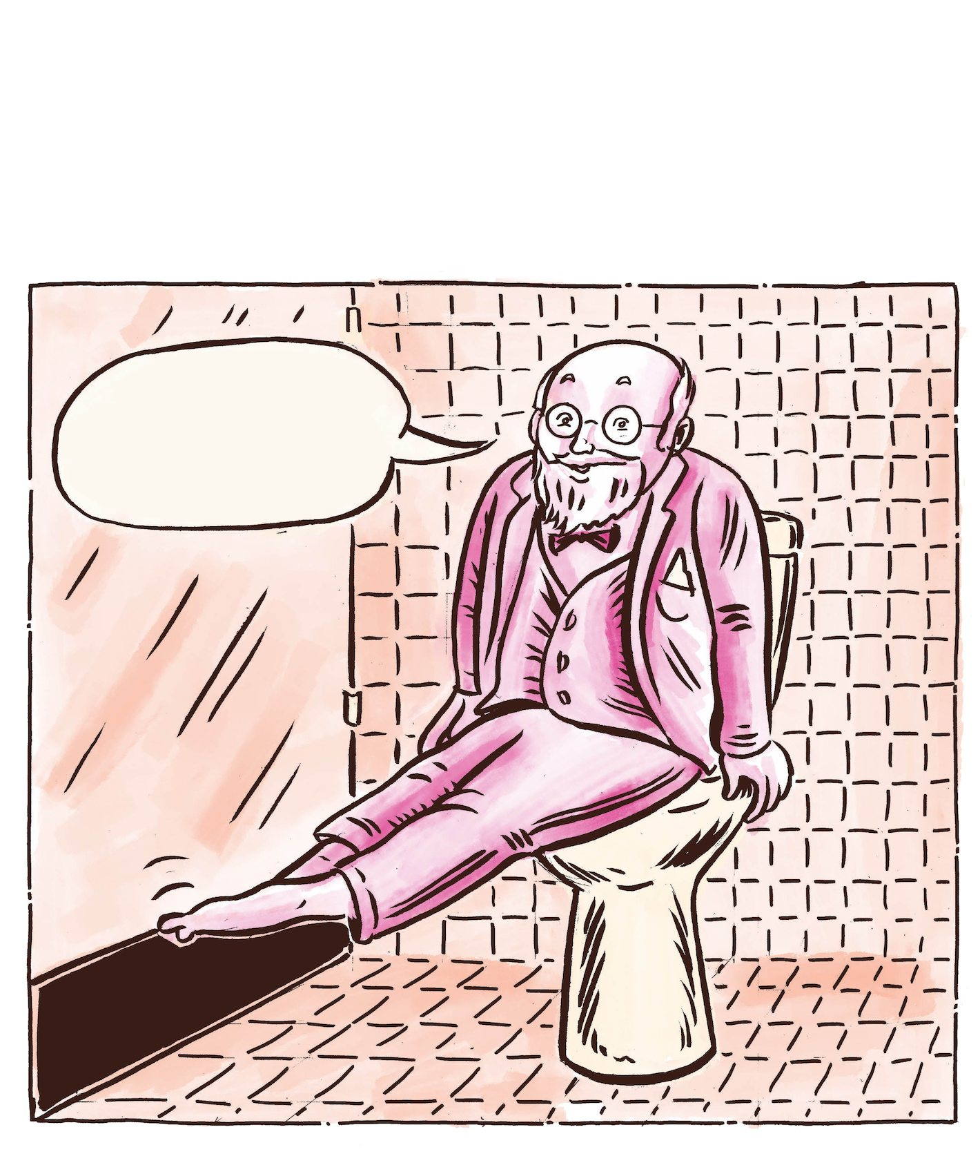 Old man playing footsie on toilet Blank Meme Template