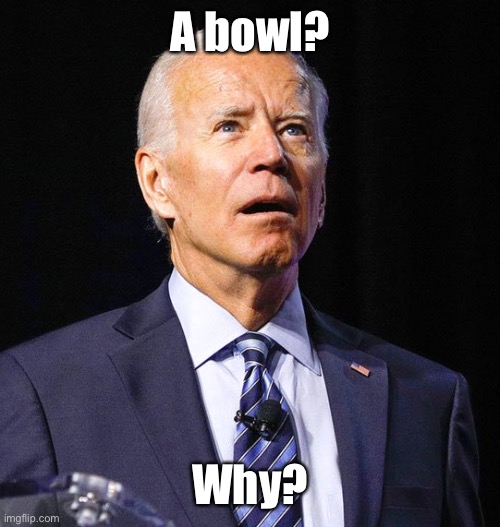Joe Biden | A bowl? Why? | image tagged in joe biden | made w/ Imgflip meme maker
