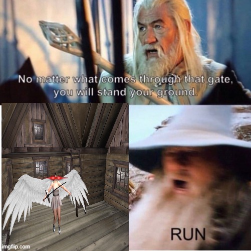 Gandalf is scared of this | image tagged in gandalf,gate | made w/ Imgflip meme maker