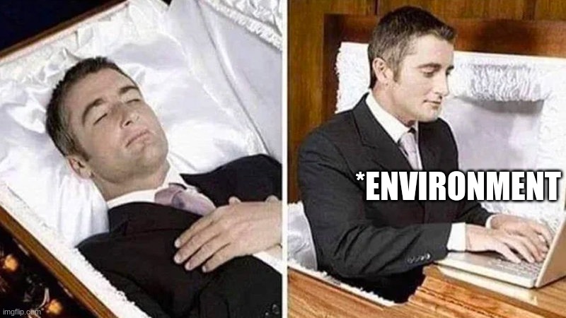 Deceased man in Coffin Typing | *ENVIRONMENT | image tagged in deceased man in coffin typing | made w/ Imgflip meme maker