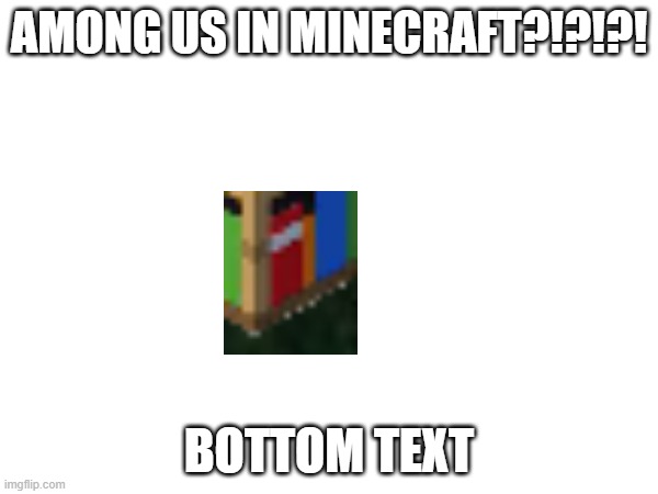 AMONG US IN MINECRAFT?!?!?! BOTTOM TEXT | made w/ Imgflip meme maker
