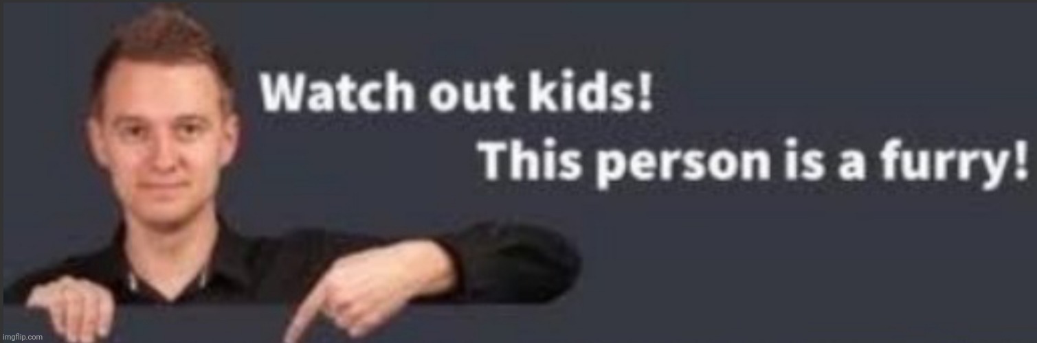Nooo | image tagged in watch out kids this person is a furry | made w/ Imgflip meme maker