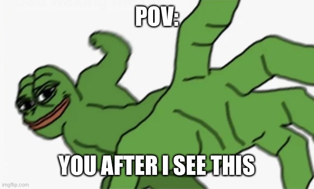 POV: YOU AFTER I SEE THIS | image tagged in pepe punch | made w/ Imgflip meme maker