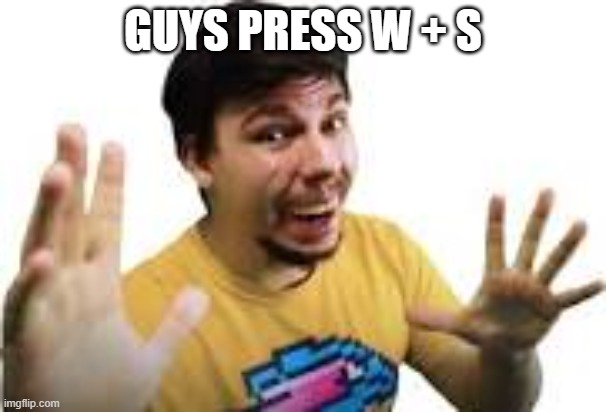 Guys do this trick | GUYS PRESS W + S | image tagged in memes | made w/ Imgflip meme maker