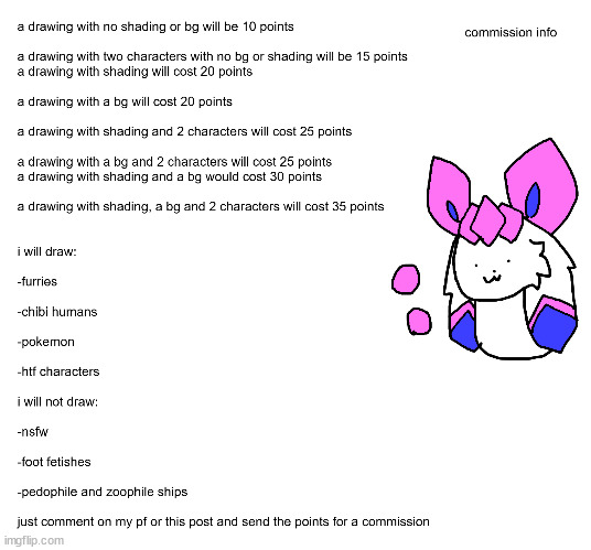 deviantart commission info | made w/ Imgflip meme maker