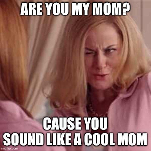 Mommy? | ARE YOU MY MOM? CAUSE YOU SOUND LIKE A COOL MOM | image tagged in mean girls- cool mom | made w/ Imgflip meme maker
