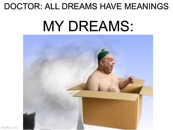 MY DREAMS:; DOCTOR: ALL DREAMS HAVE MEANINGS | image tagged in fun | made w/ Imgflip meme maker