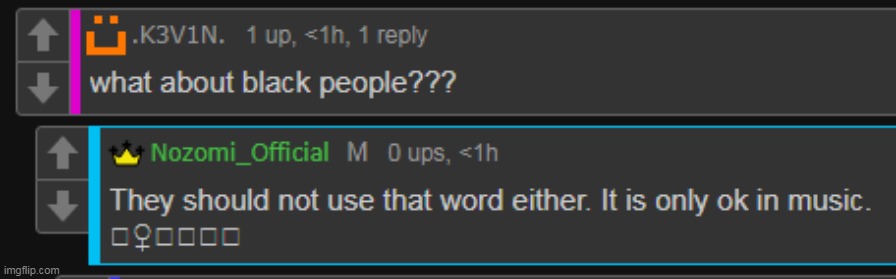 nozomi_official is racist comfirmed | made w/ Imgflip meme maker