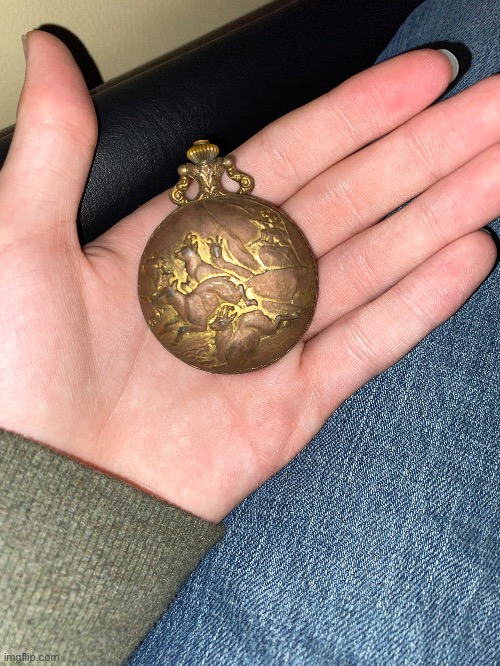 A pocket watch that my papaw gave to me today. He bought it in the 70s. (More pictures in comments) | image tagged in pocket watch,70s,antelope | made w/ Imgflip meme maker