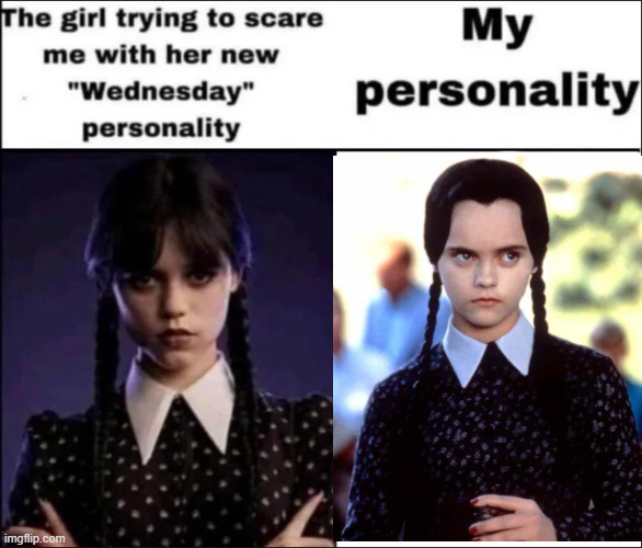 Christina Ricci was the BEST Wednesday!! | image tagged in wednesday personality,wednesday addams | made w/ Imgflip meme maker