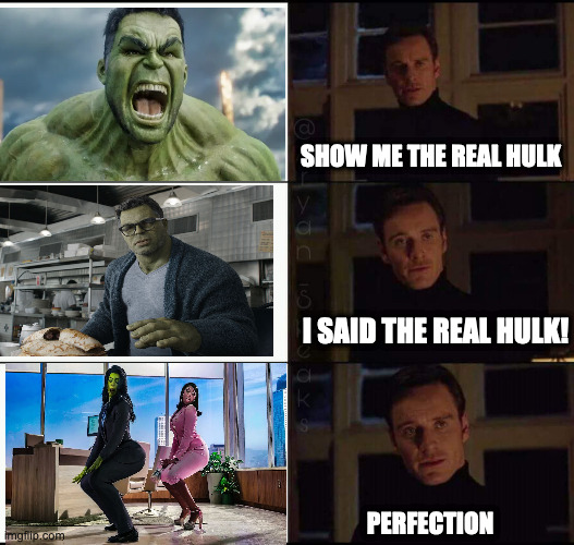 The real hulk | SHOW ME THE REAL HULK; I SAID THE REAL HULK! PERFECTION | image tagged in show me the real | made w/ Imgflip meme maker