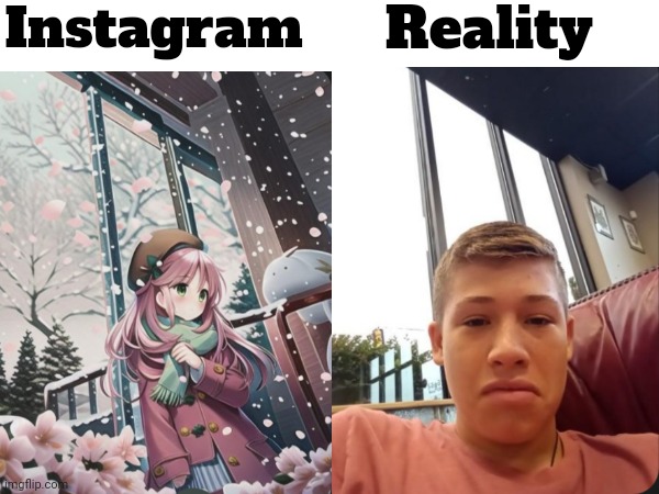 e |  Instagram; Reality | image tagged in memes,instagram | made w/ Imgflip meme maker