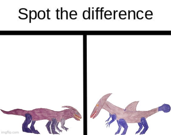 You should be able to differentiate the Limitless Devourer from the Scourge of the multiverse | image tagged in spot the difference | made w/ Imgflip meme maker