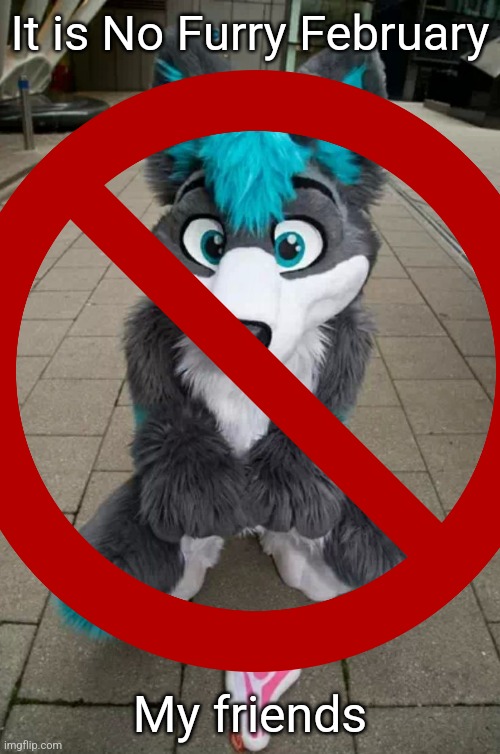 N.F.F | It is No Furry February; My friends | made w/ Imgflip meme maker