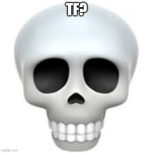 Skull | TF? | image tagged in skull | made w/ Imgflip meme maker