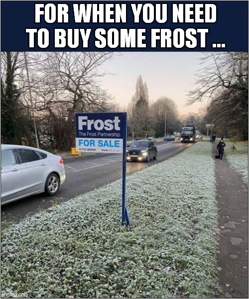 It's A Seasonal Business ! | FOR WHEN YOU NEED TO BUY SOME FROST ... | image tagged in for sale,frost | made w/ Imgflip meme maker