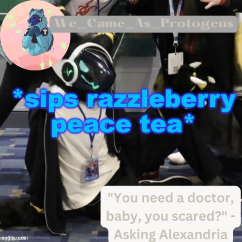 Curious Nav temp | *sips razzleberry peace tea* | image tagged in curious nav temp | made w/ Imgflip meme maker