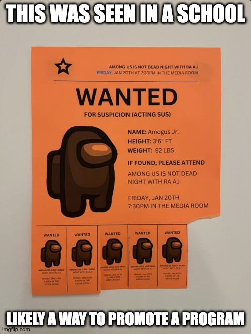Among Us Audition | THIS WAS SEEN IN A SCHOOL; LIKELY A WAY TO PROMOTE A PROGRAM | image tagged in among us,memes | made w/ Imgflip meme maker