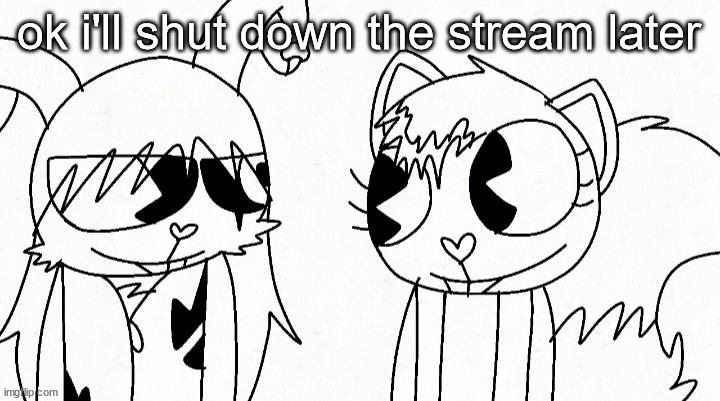 kitty and reddma | ok i'll shut down the stream later | image tagged in kitty and reddma | made w/ Imgflip meme maker