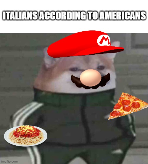 addidas dawg | ITALIANS ACCORDING TO AMERICANS | image tagged in addidas dawg | made w/ Imgflip meme maker