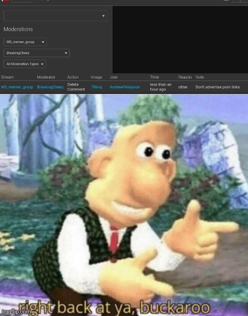 image tagged in right back at ya buckaroo | made w/ Imgflip meme maker