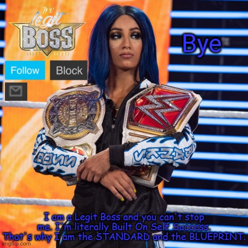 Sasha Banks template V2 | Bye | image tagged in sasha banks template v2 | made w/ Imgflip meme maker