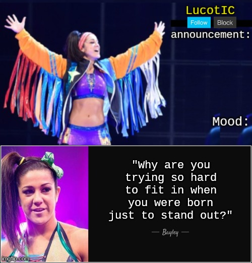 LucotIC's "Bayley" announcement temp 18# Blank Meme Template