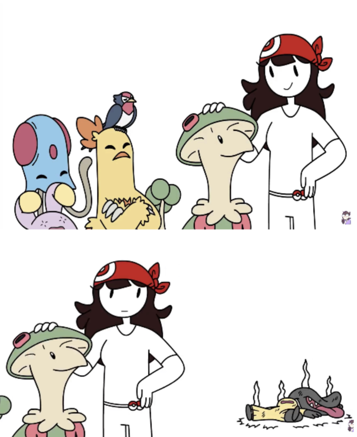 High Quality Jaiden and her Pokemon team Blank Meme Template