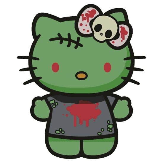 High Quality hello kitty zombie Blank Meme Template