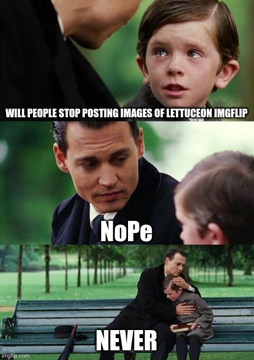 Um this really sucks | WILL PEOPLE STOP POSTING IMAGES OF LETTUCEON IMGFLIP; NoPe; NEVER | image tagged in memes,finding neverland | made w/ Imgflip meme maker