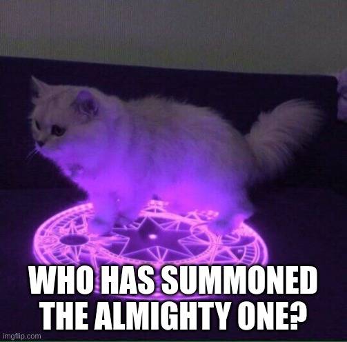 Who has summoned the almighty one | WHO HAS SUMMONED THE ALMIGHTY ONE? | image tagged in who has summoned the almighty one | made w/ Imgflip meme maker