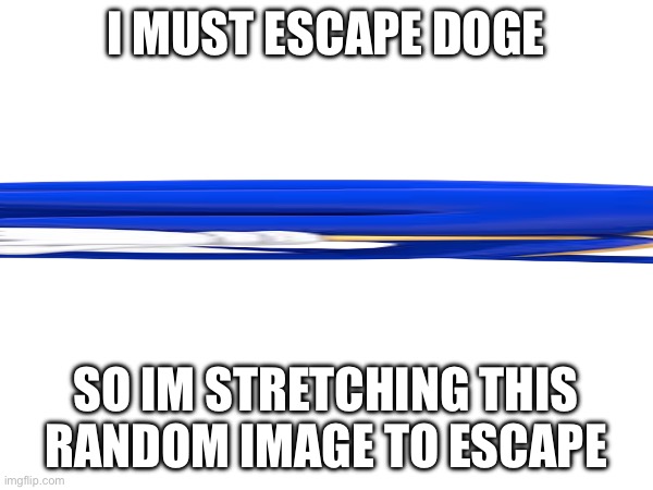 I MUST ESCAPE DOGE SO IM STRETCHING THIS RANDOM IMAGE TO ESCAPE | made w/ Imgflip meme maker