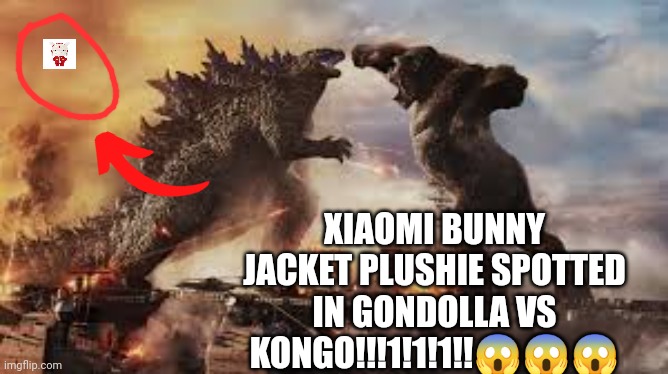 XIAOMI BUNNY JACKET PLUSHIE SPOTTED IN GONDOLLA VS KONGO!!!1!1!1!!😱😱😱 | made w/ Imgflip meme maker