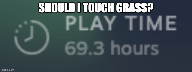 funni number | SHOULD I TOUCH GRASS? | image tagged in funny number,grass,steam,play time | made w/ Imgflip meme maker