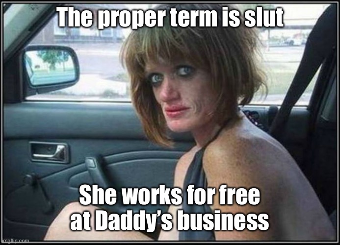Ugly meth heroin addict Prostitute hoe in car | The proper term is slut She works for free at Daddy’s business | image tagged in ugly meth heroin addict prostitute hoe in car | made w/ Imgflip meme maker